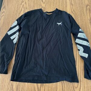 PINK Victoria's Secret Black Long Sleeve Tee, open back
